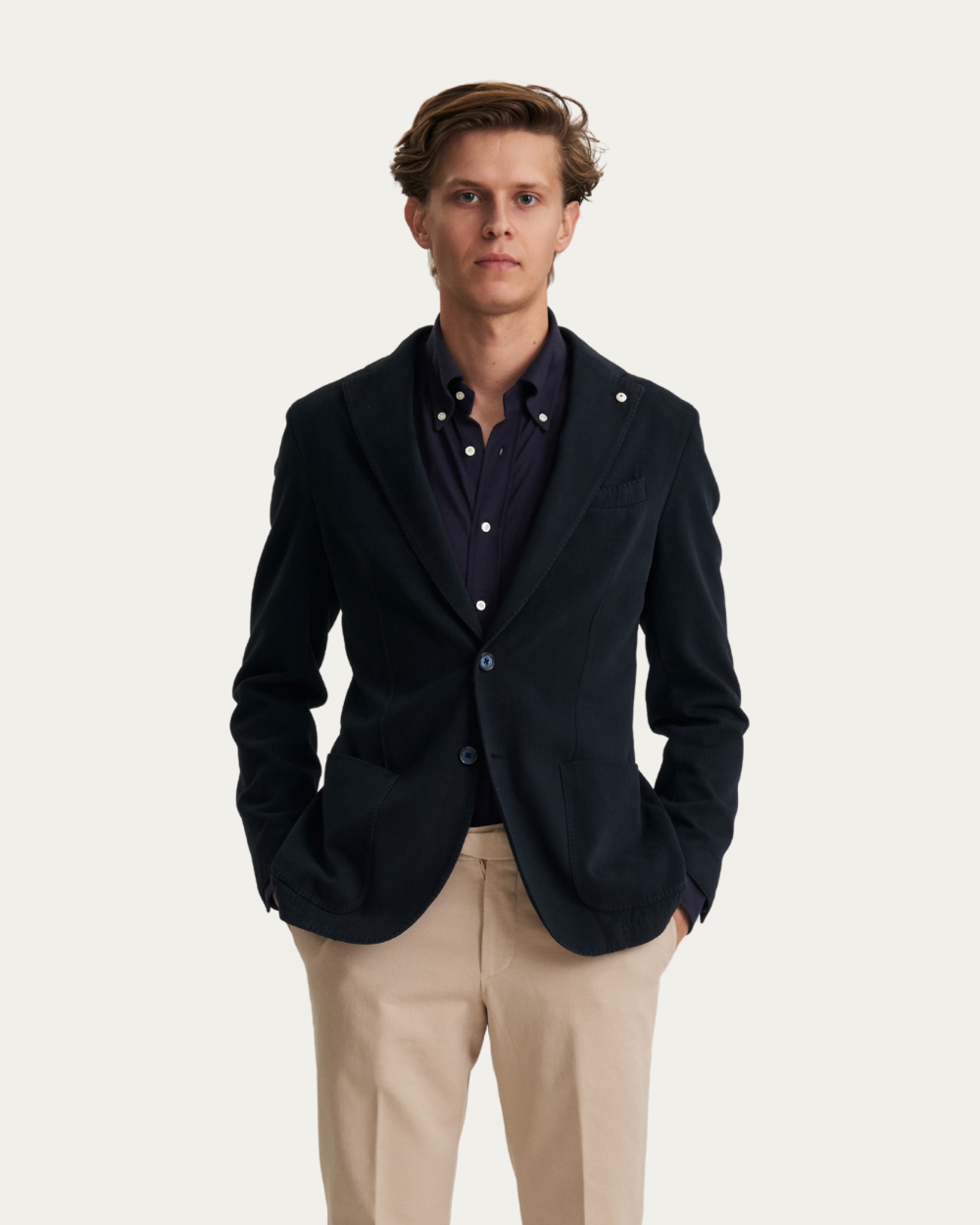 Granatowa marynarka Jack z bawełny i kaszmiru | L.B.M 1911