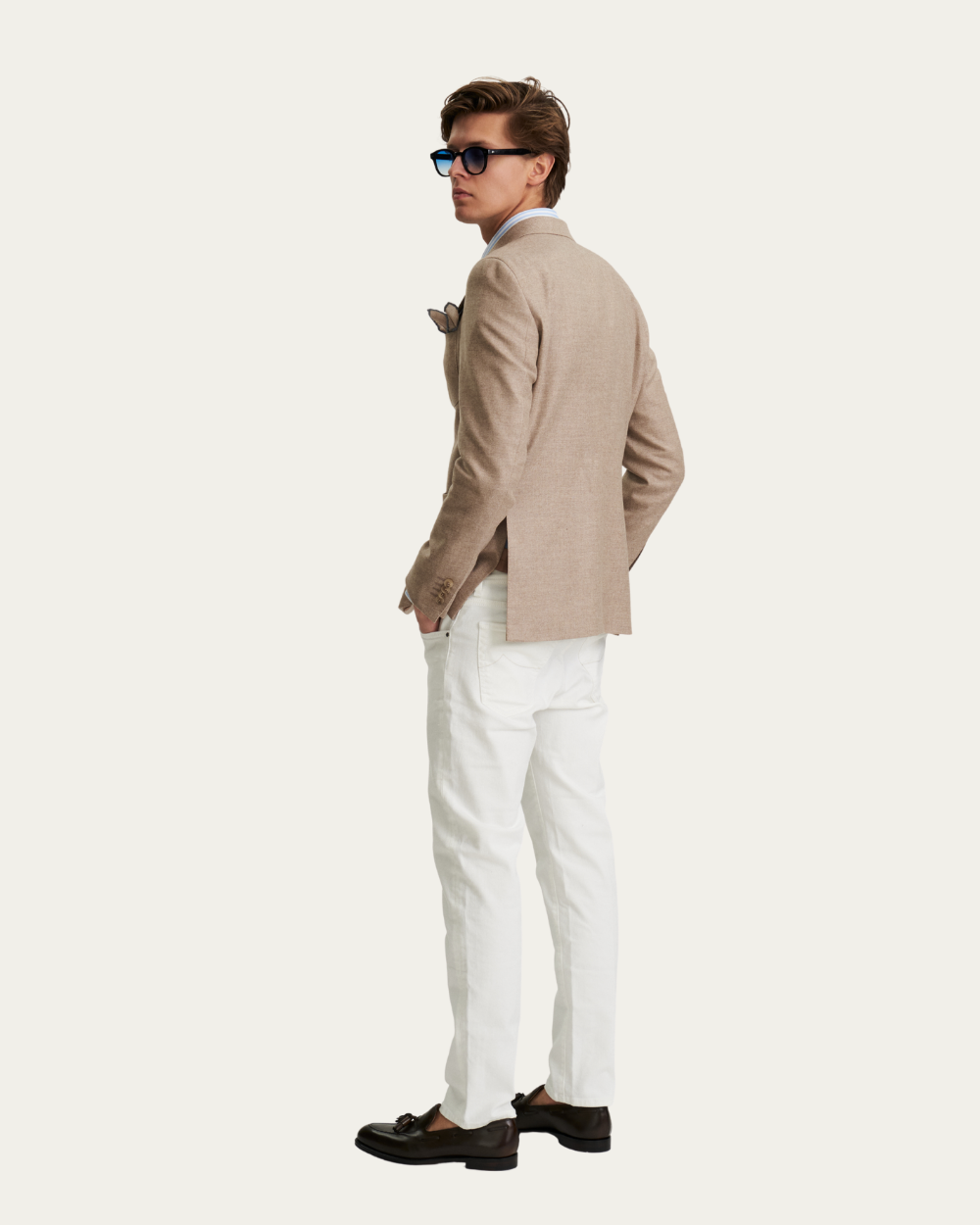 Beżowa marynarka z wełny i kaszmiru od Loro Piana® | BERG’S