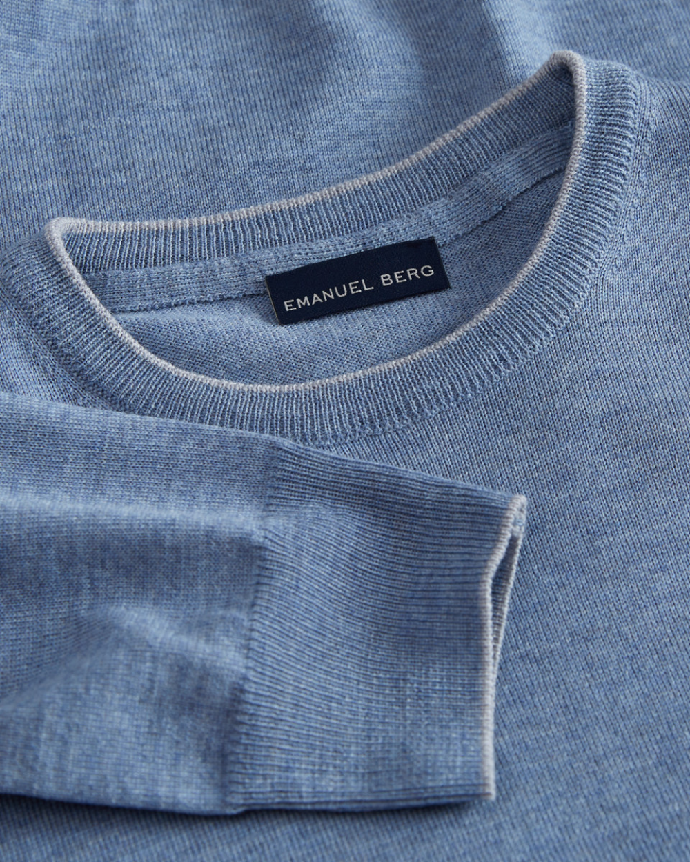 Emanuel Berg | Blue Merino Wool Crew-Neck Sweater
