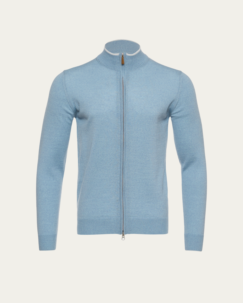 Emanuel Berg | Light Blue Merino Wool Zipped Cardigan