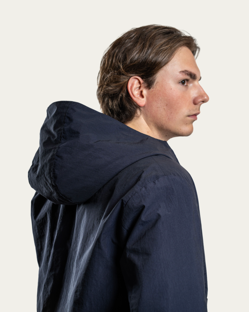 Granatowa dwustronna kurtka zamszowa z kapturem | Arma