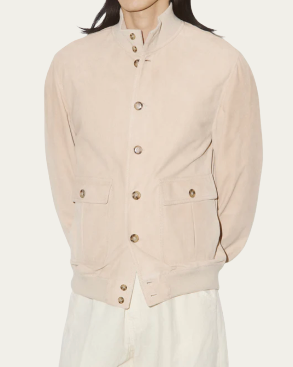 Kurtka zamszowa Valstarino w kolorze beżowym z podszewką  | Valstar