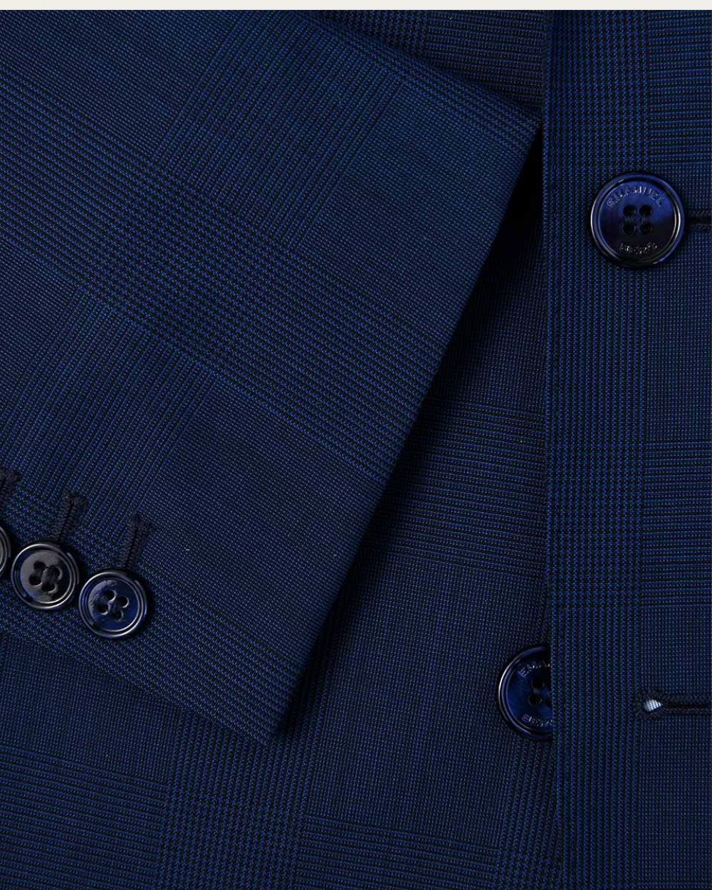 Navy Blue Prince of Wales Check Jacket | Emanuel Berg