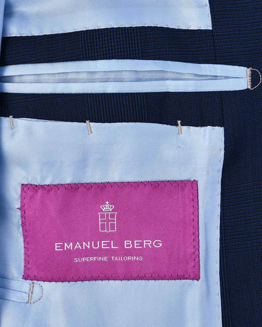 Navy Blue Prince of Wales Check Jacket | Emanuel Berg