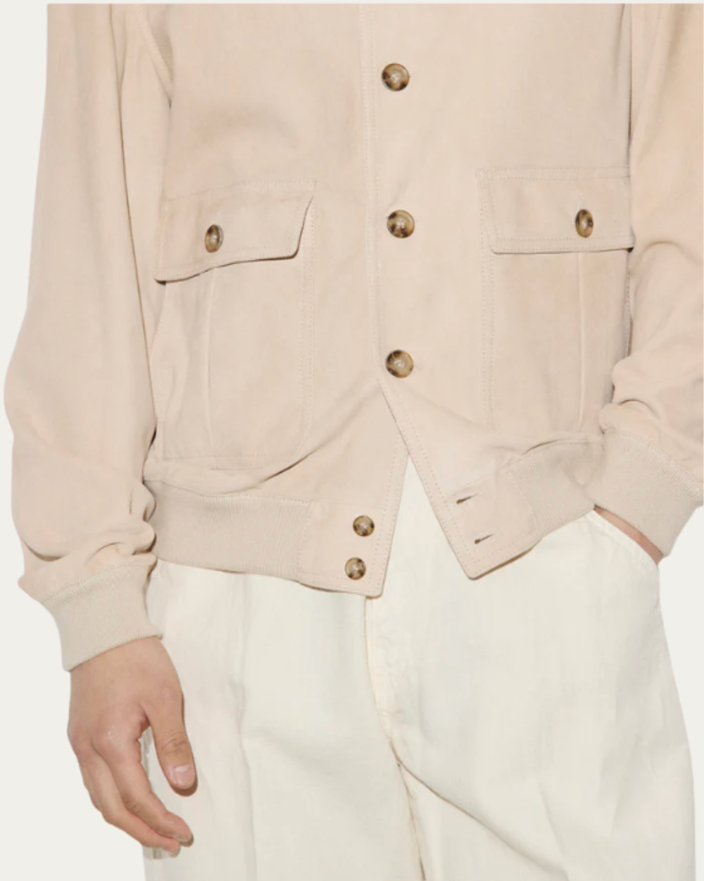 Kurtka zamszowa Valstarino w kolorze beżowym z podszewką  | Valstar