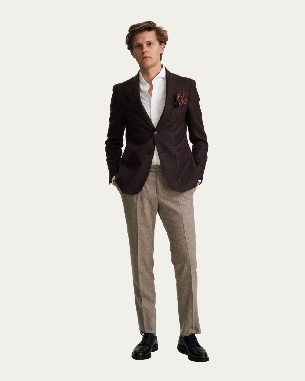 Bordowa marynarka z wełny i kaszmiru od Loro Piana® | BERG’S