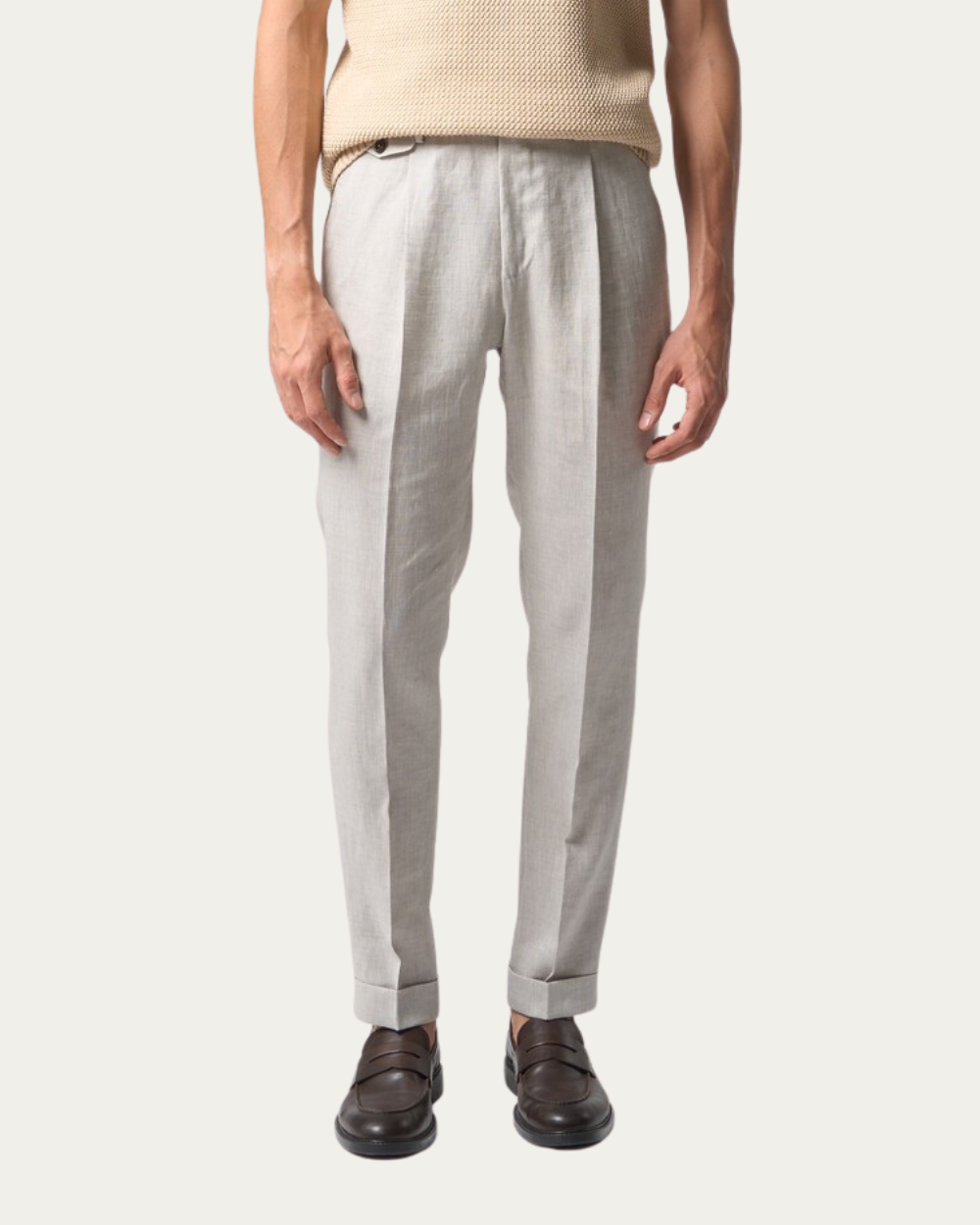 PT TORINO - Linen Grigio Perla Pants