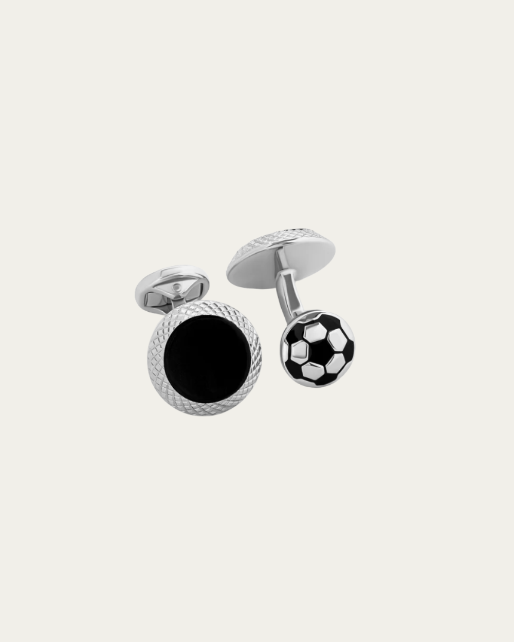 Tateossian - Football Cufflinks With Black Enamel