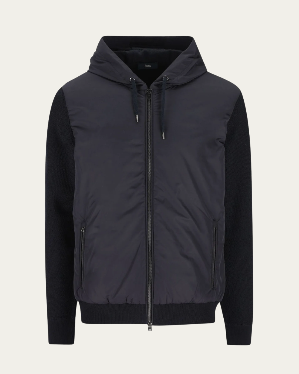 Zip-Up Nylon Hooded Drawstring Jacket | Herno