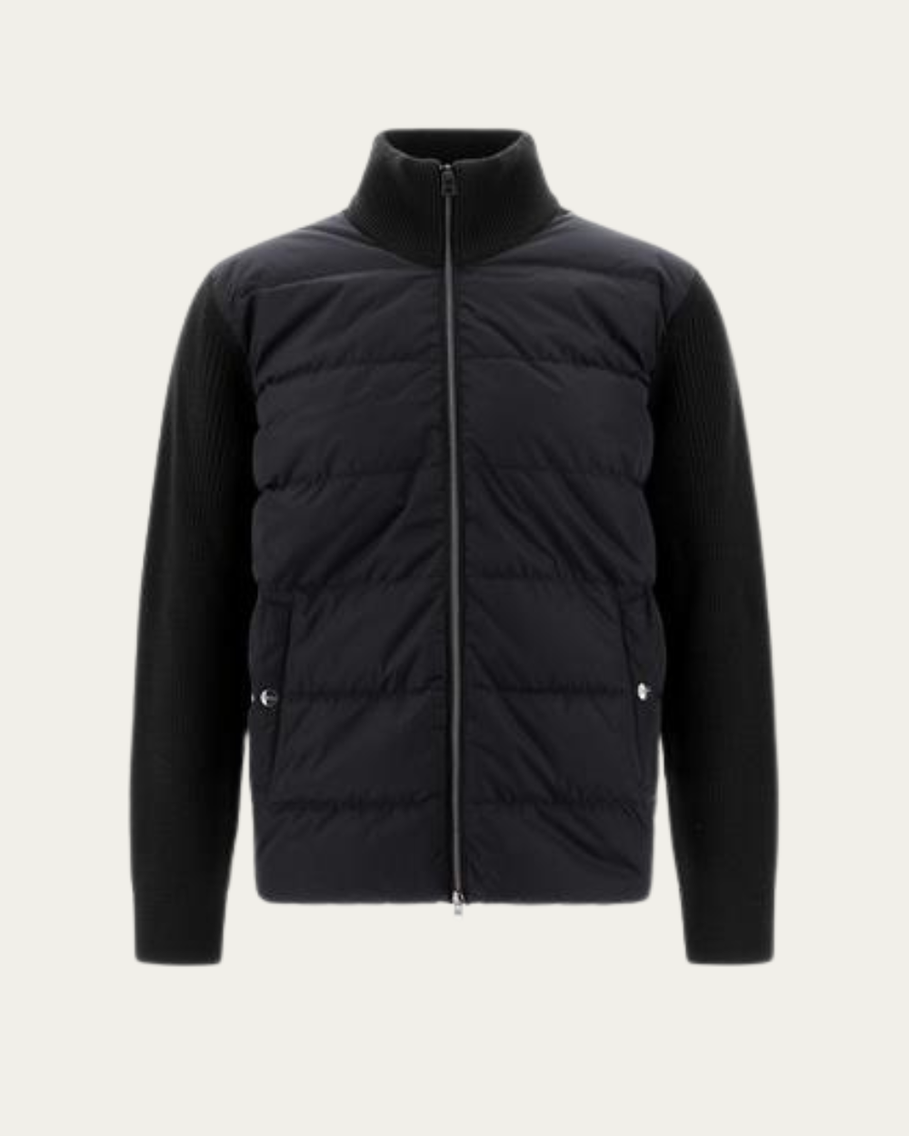 Wool-Knitted Hybrid Jacket