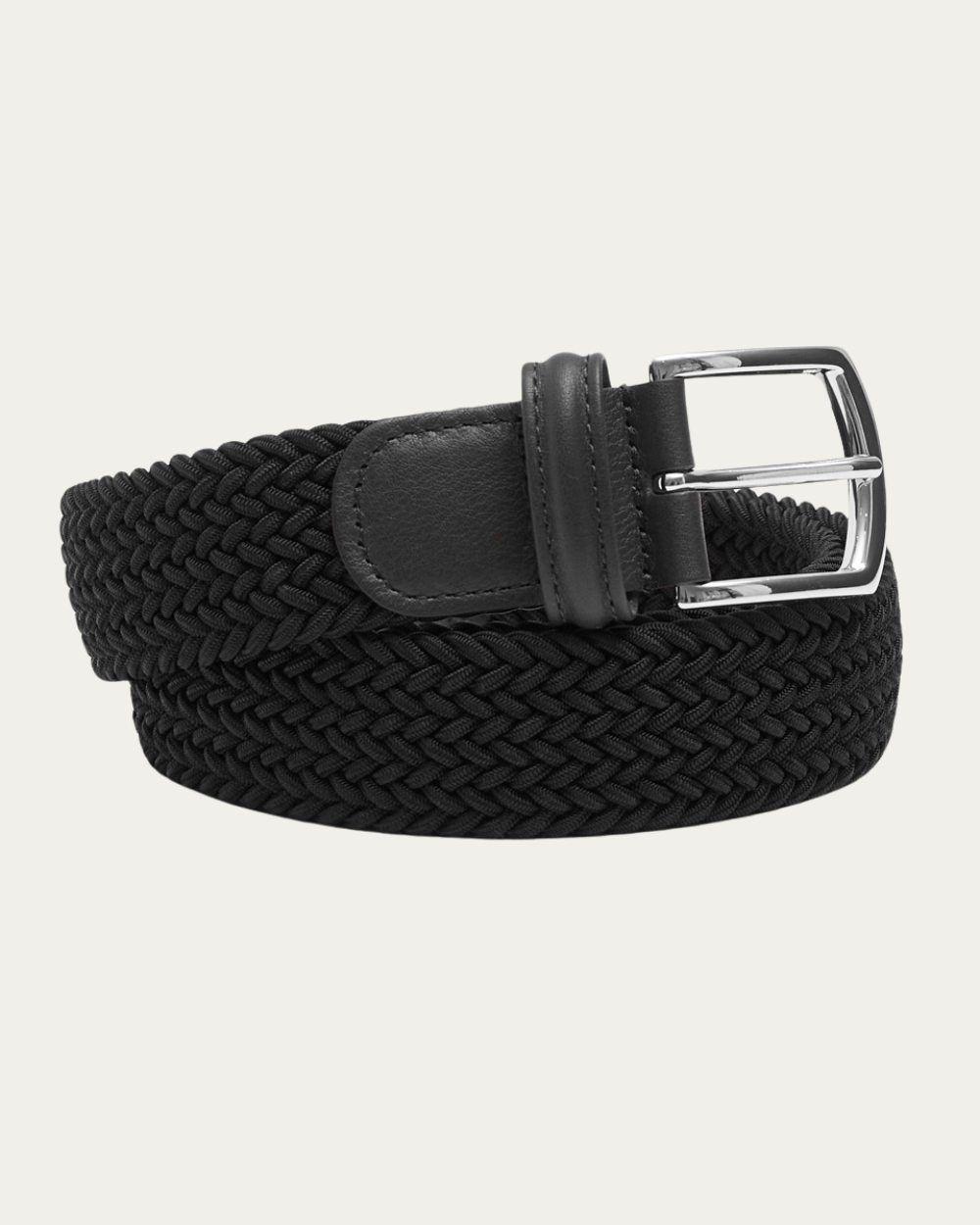 Emanuel Berg | Black Elastic Woven Belt