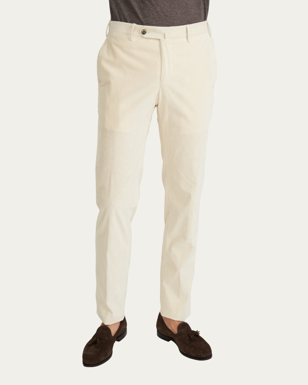 Beżowe miękkie spodnie sztruksowe | PT TORINO