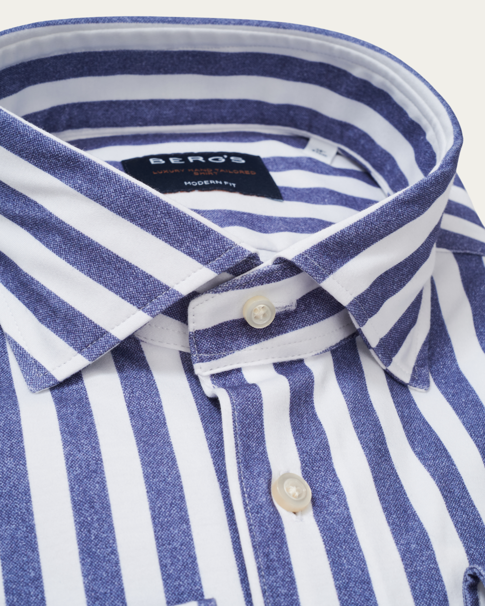 Blue Striped 4Flex Cotton Shirt | BERG’S