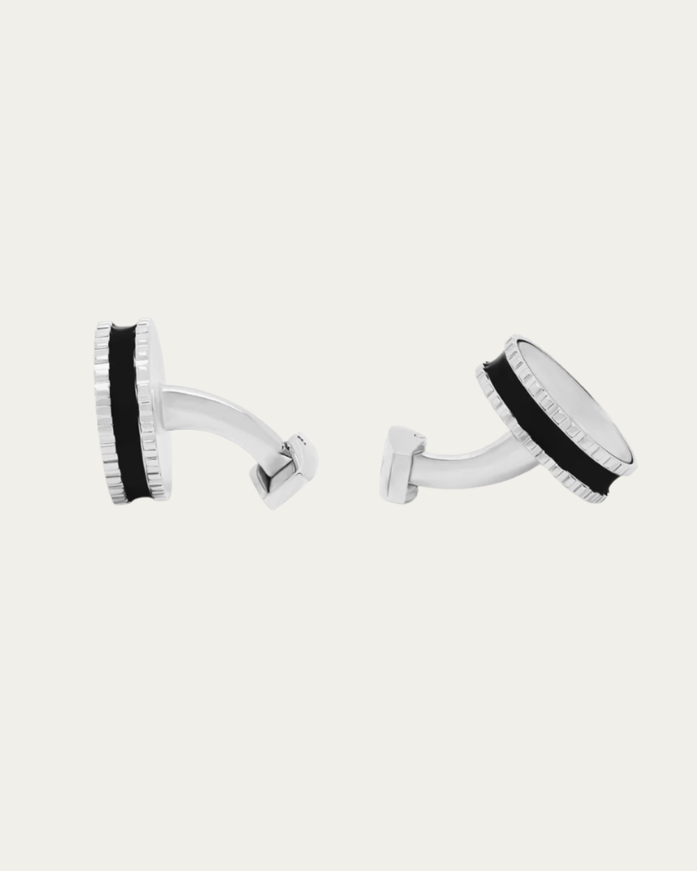 Tateossian - Round Skeleton Gear Static Cufflinks With Black Enamel