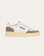 Medalist Low Sneakers in White Leather and Antelope Suede