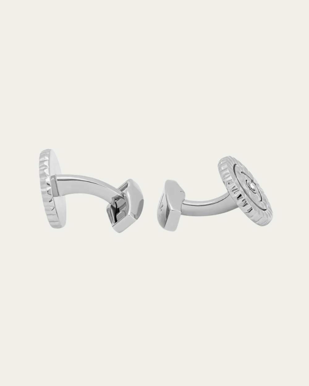 Tateossian - Diamond Giza Round Cufflinks Palladium Plated