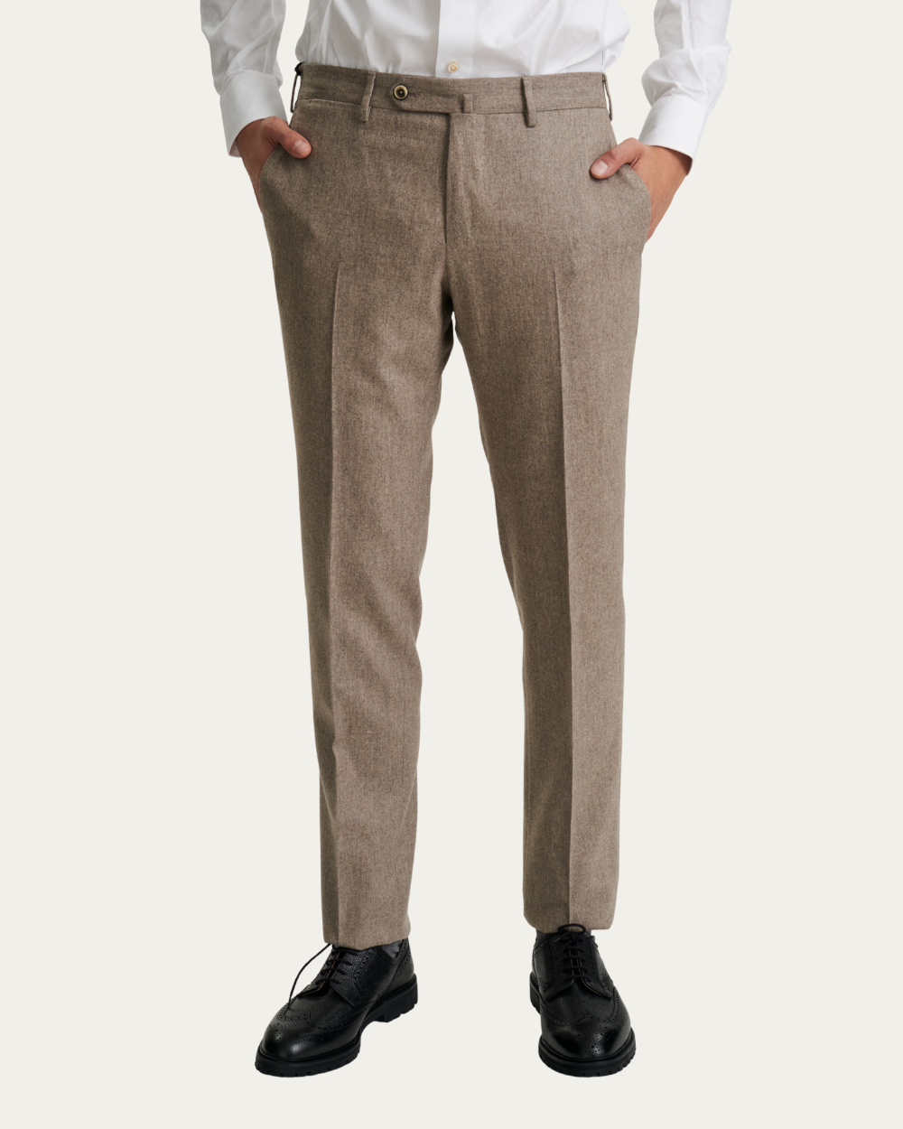 Spodnie z flaneli szczotkowanej z wełny i kaszmiru | PT TORINO