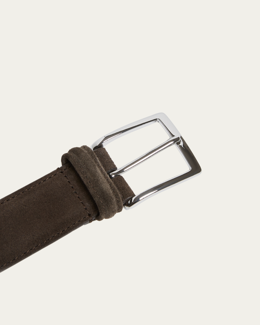 Brązowy pasek ze skóry cielęcej zamszowej | Emanuel Berg