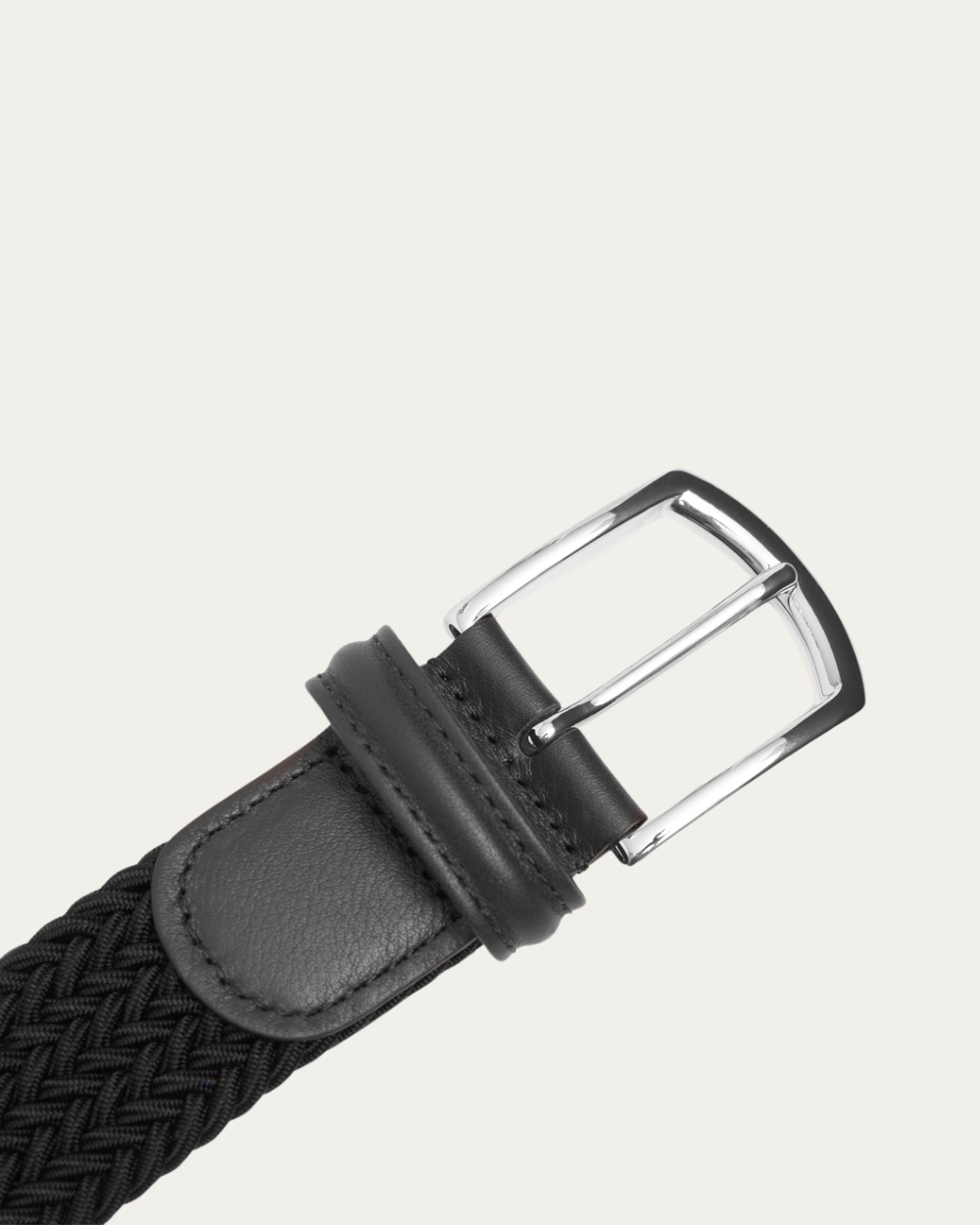 Emanuel Berg | Black Elastic Woven Belt