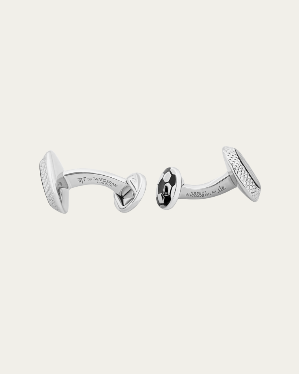 Tateossian - Football Cufflinks With Black Enamel