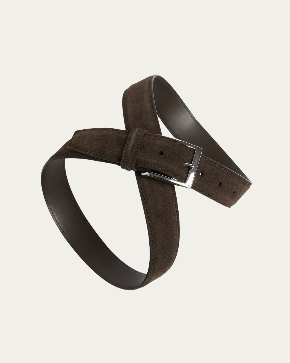 Brązowy pasek ze skóry cielęcej zamszowej | Emanuel Berg