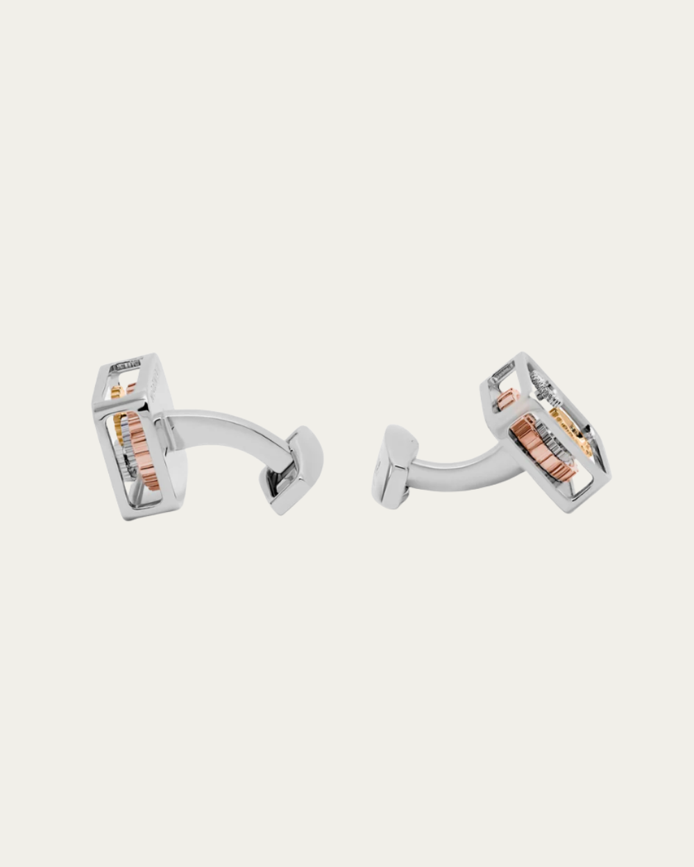 Tateossian - Square Gear Cufflinks Silver With Palladium Plated Steel