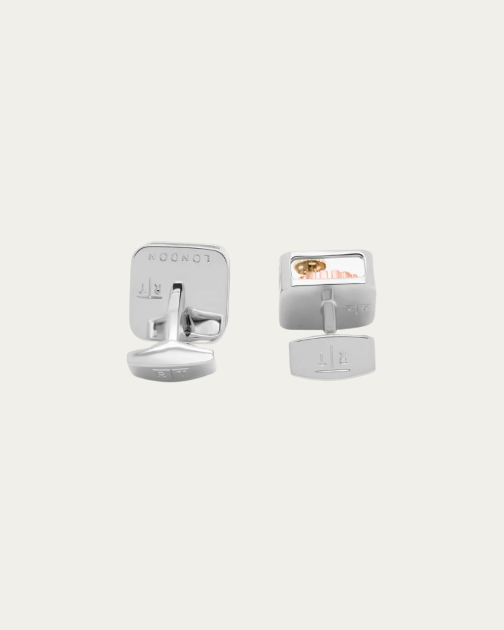 Tateossian - Square Gear Cufflinks Silver With Palladium Plated Steel