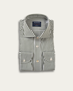 Green Striped Thomas Mason® Poplin Cannes Shirt