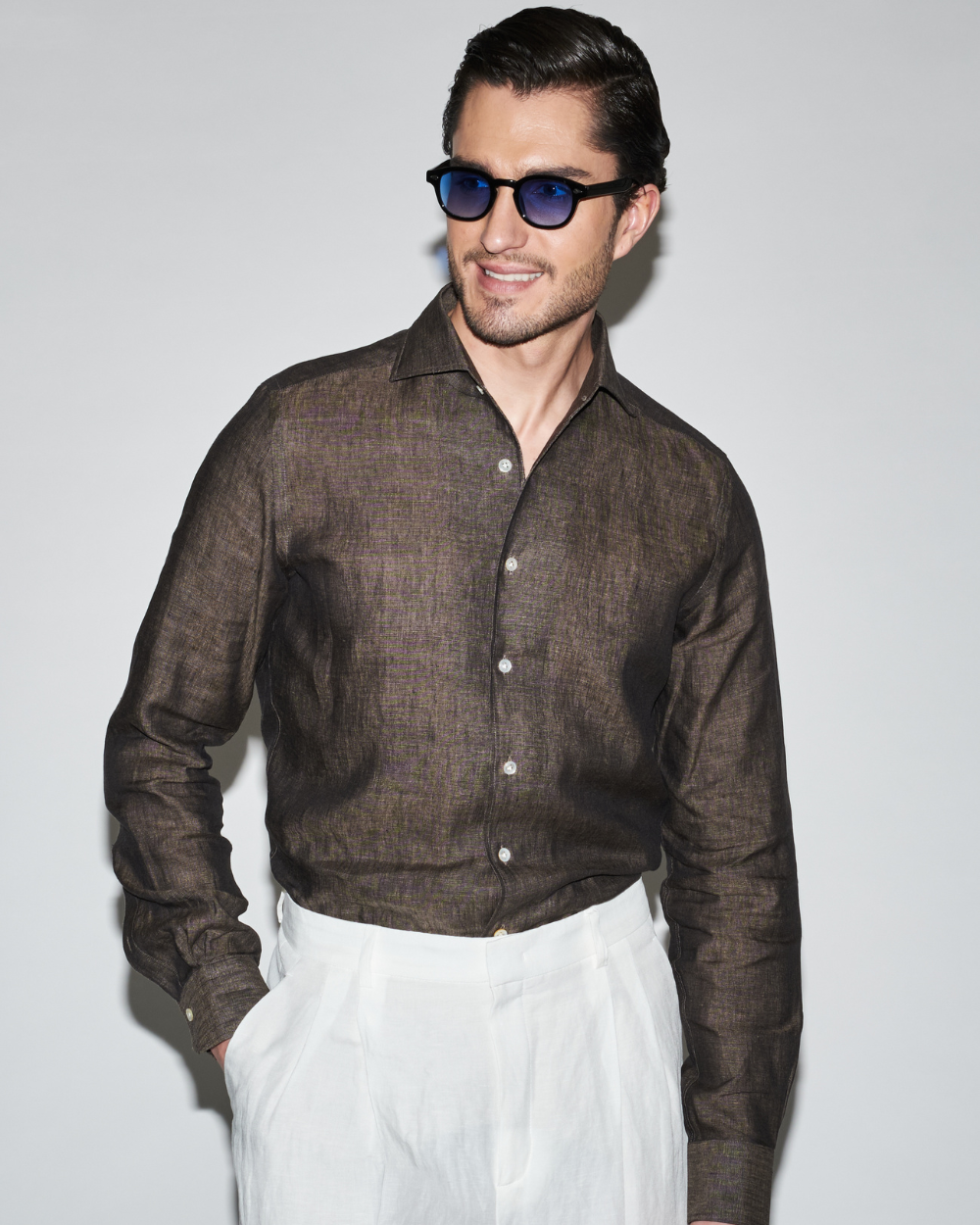Brown Linen Fontalina Shirt | BERG’S