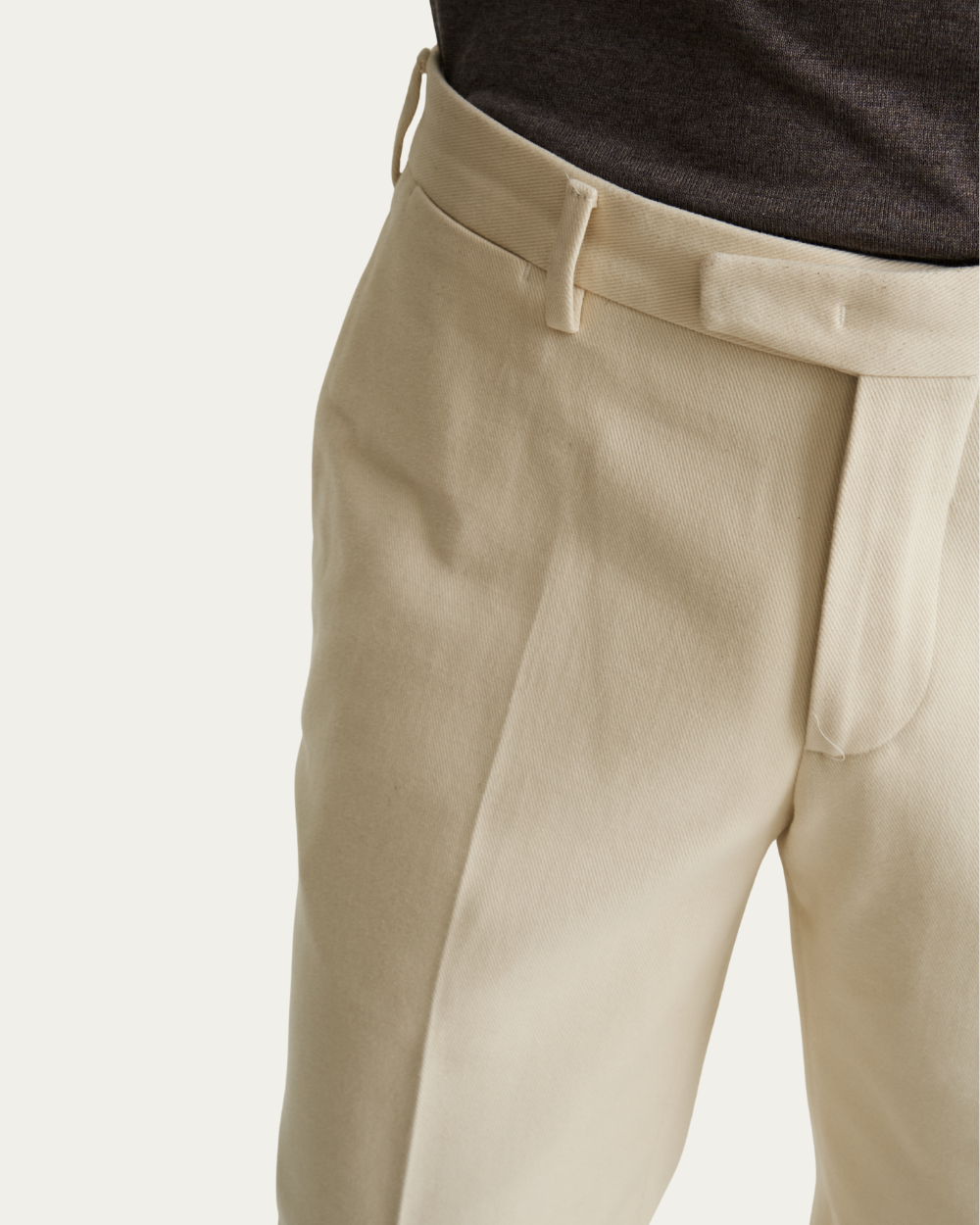 Spodnie z tkaniny twill mlecznej | Devore