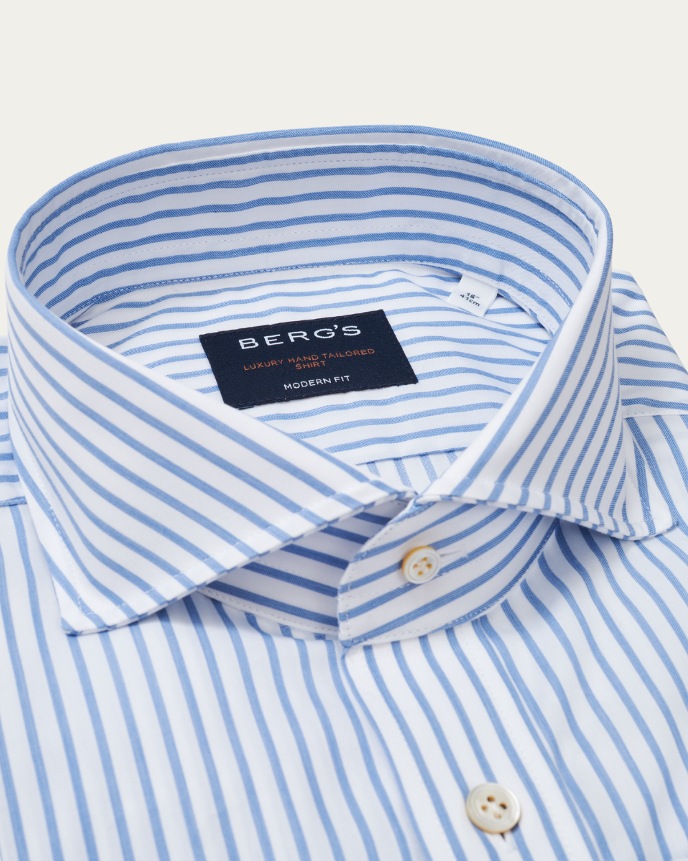 Niebieska koszula w paski z cienkiego twillu | BERG’S