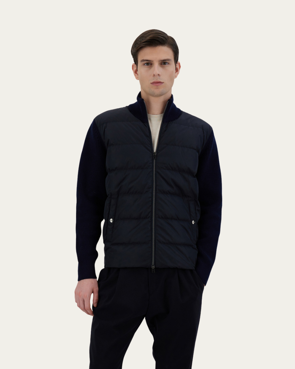 Wool-Knitted Hybrid Jacket