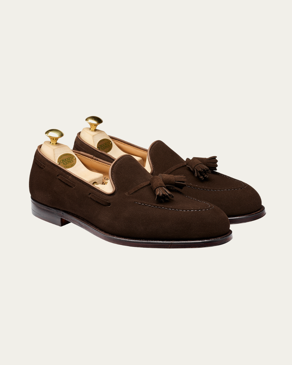 Crockett & Jones - Dark Brown Suede Cavendish Tassel Loafers