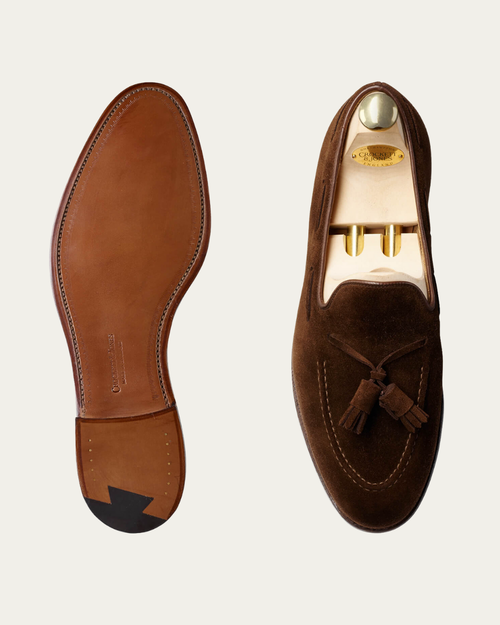 Brązowe mokasyny Cavendish ze skóry zamszowej | Crockett & Jones