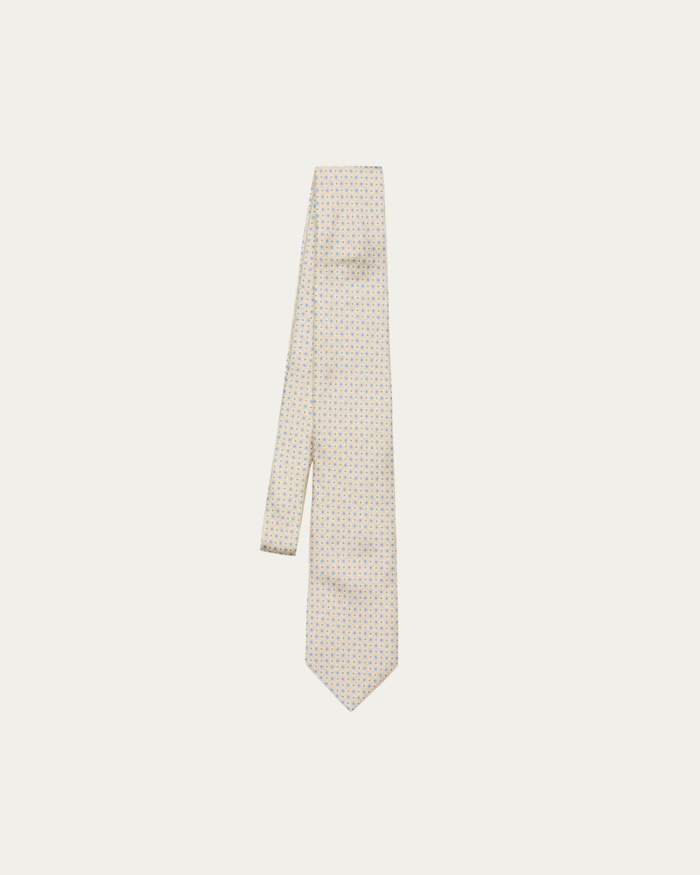Emanuel Berg | Beige Geometric Print Silk Tie