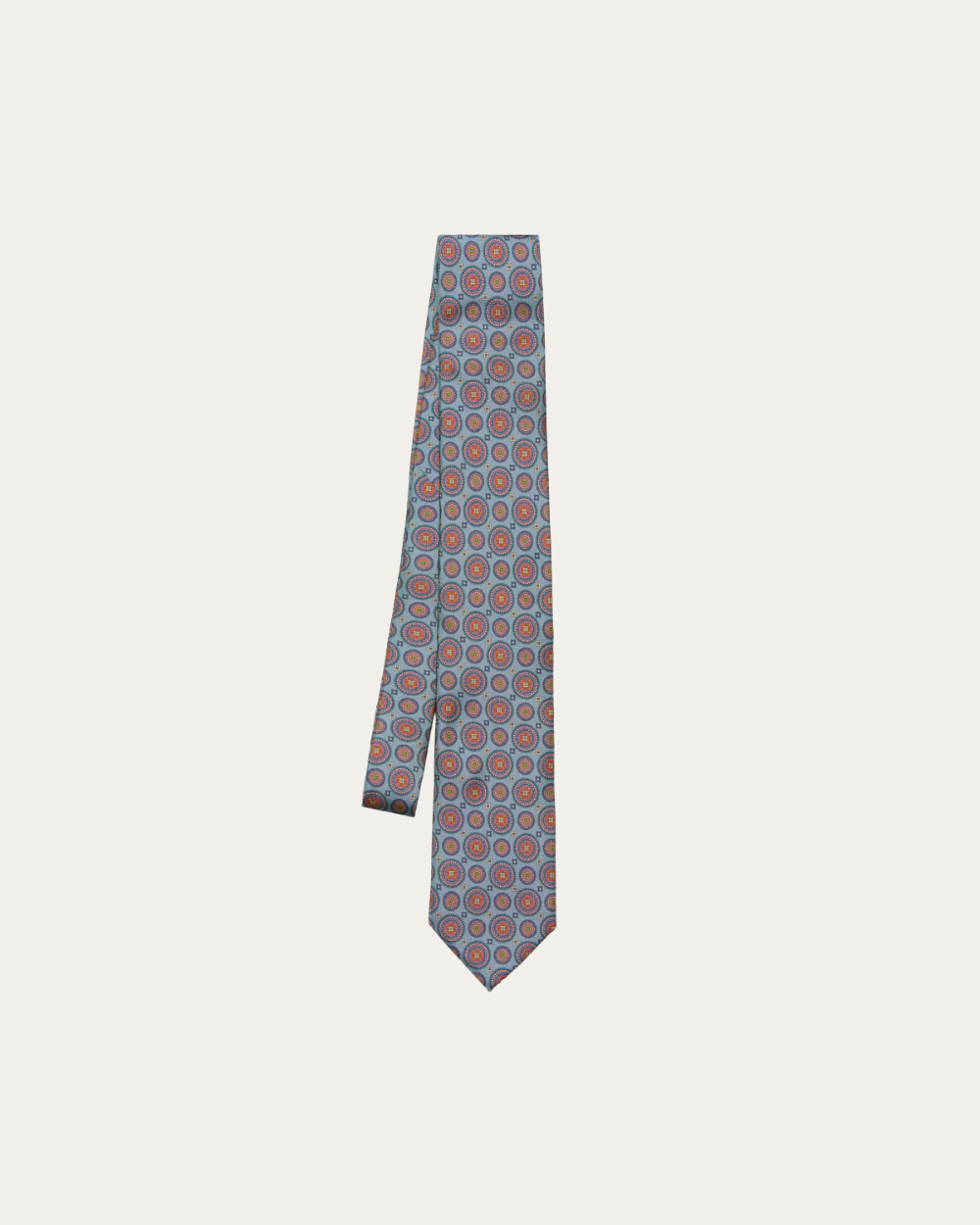 Emanuel Berg | Teal Medallion Print Silk Tie