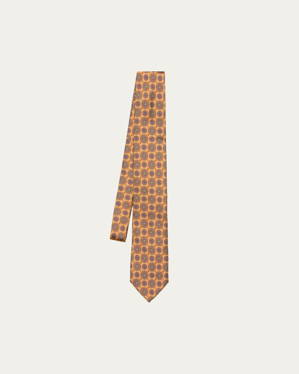 Emanuel Berg | Orange Medallion Print Silk Tie