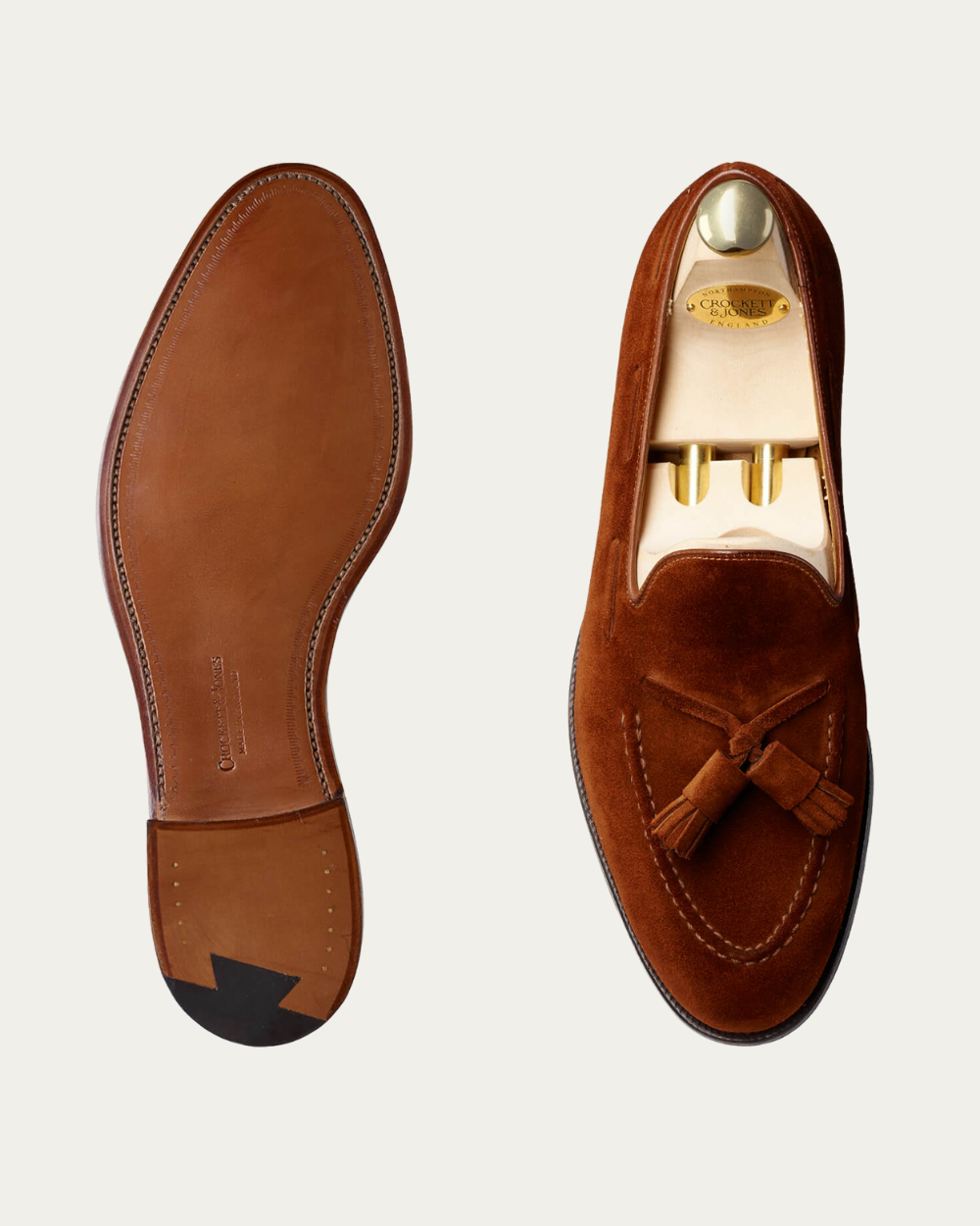 Crockett & Jones - Polo Brown Calf Suede Cavendish Tassel Loafers