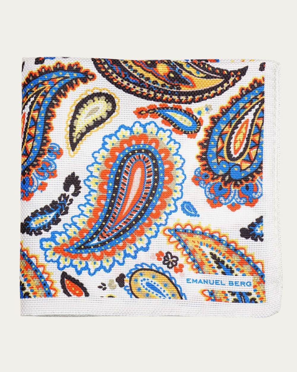 Paisley Print Silk Pocket Square | Emanuel Berg