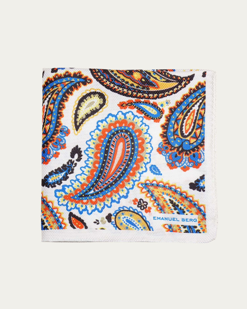 Paisley Print Silk Pocket Square | Emanuel Berg