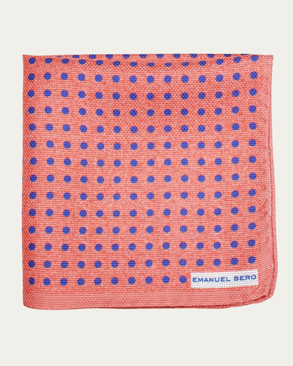 Poszetka koralowa w grochy, jedwabna | Emanuel Berg