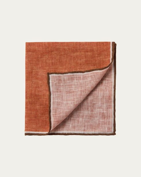 Pomarańczowa lniana poszetka | Emanuel Berg