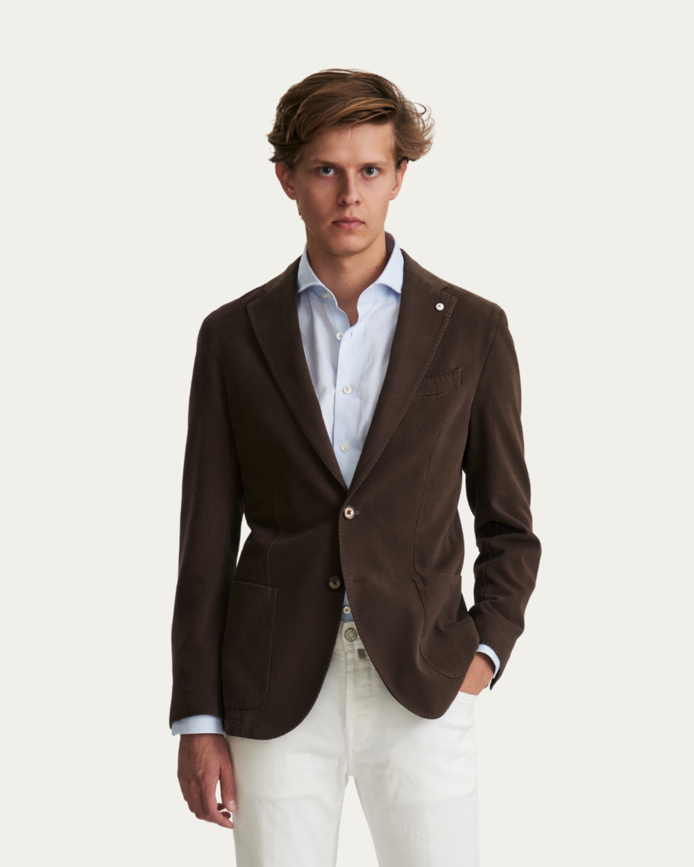 Brązowa marynarka Jack z bawełny i kaszmiru | L.B.M 1911