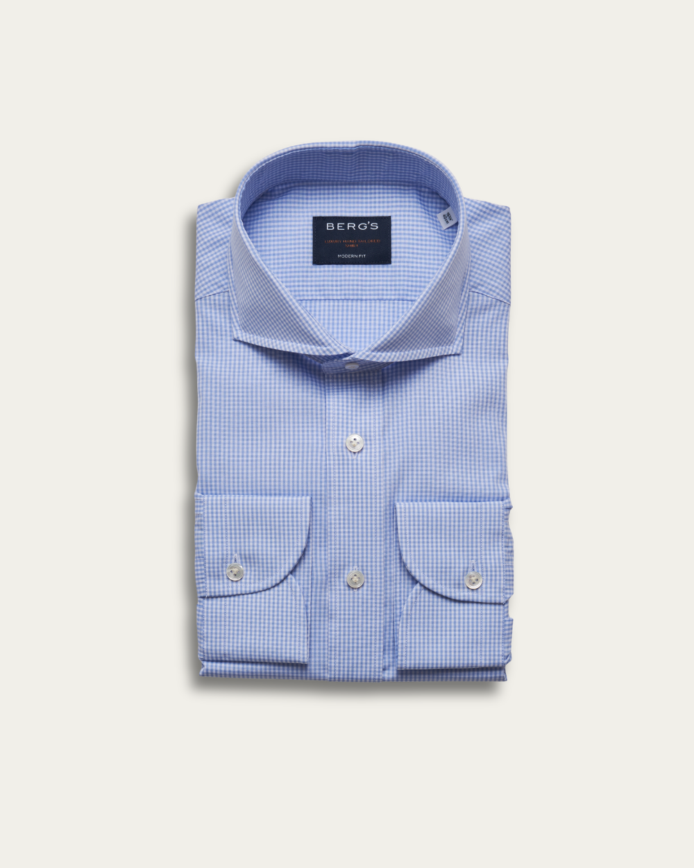 Light Blue Checked Cotton Shirt | BERG’S