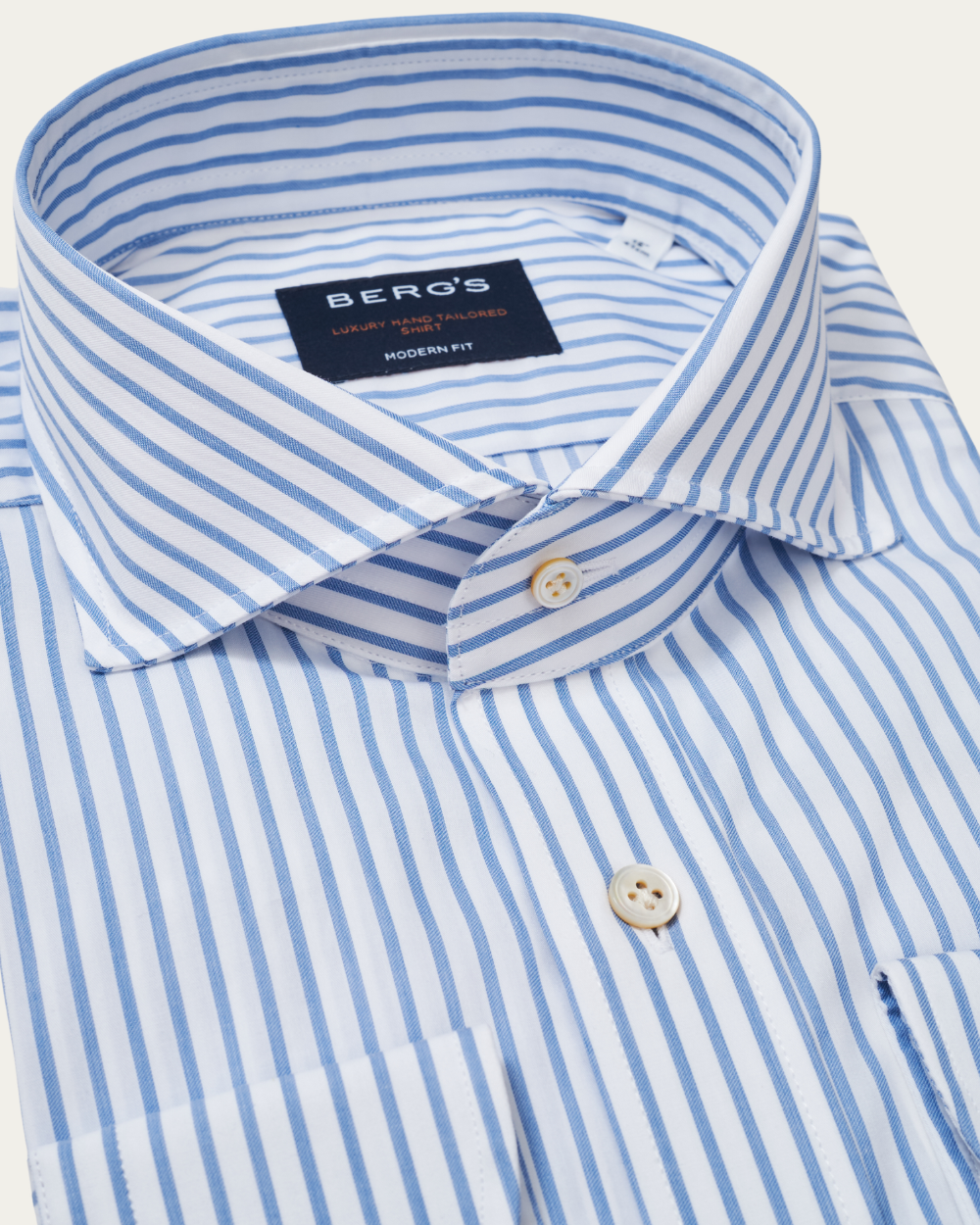Niebieska koszula w paski z cienkiego twillu | BERG’S