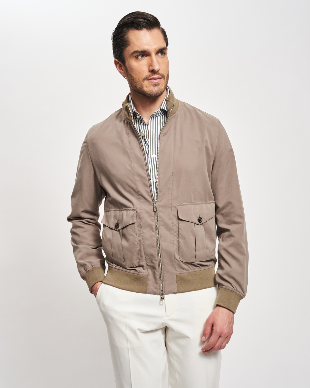 Smoke Green Lightweight Tech Bomber | Montecore