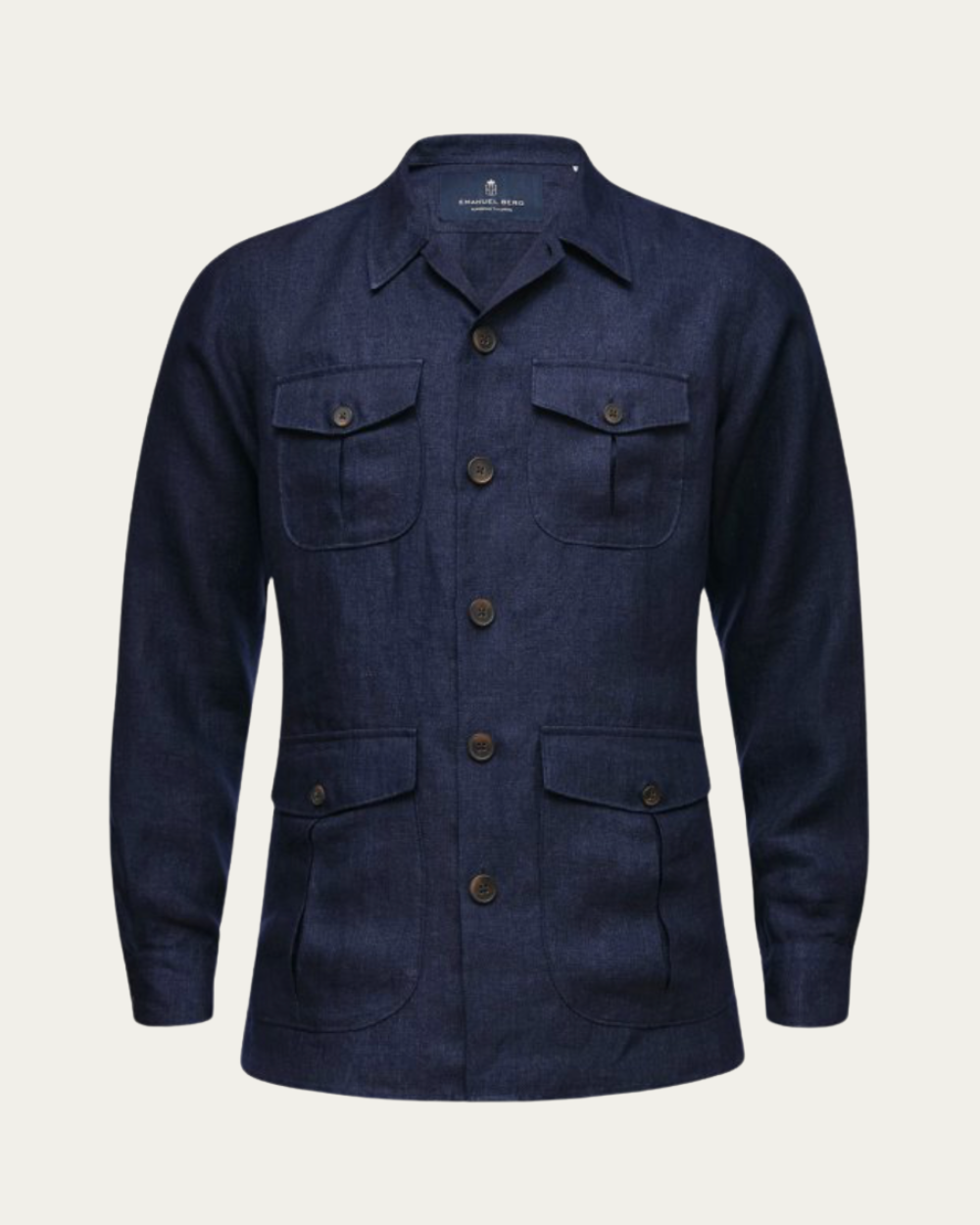 Emanuel Berg | Navy Blue Linen Overshirt