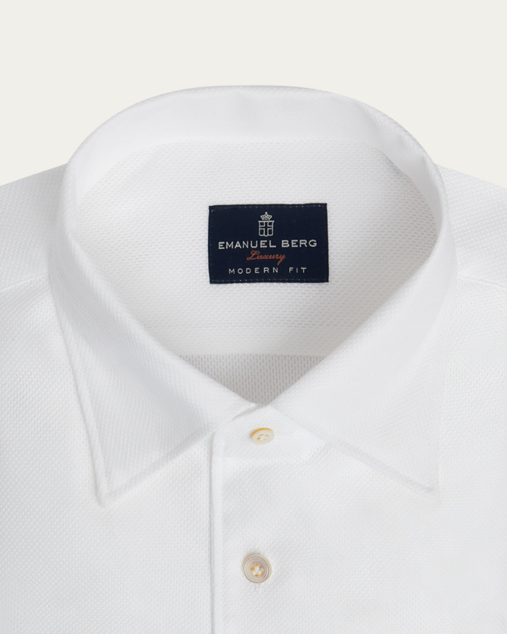White Giro Inglese Hidden Button-Down Shirt | Emanuel Berg