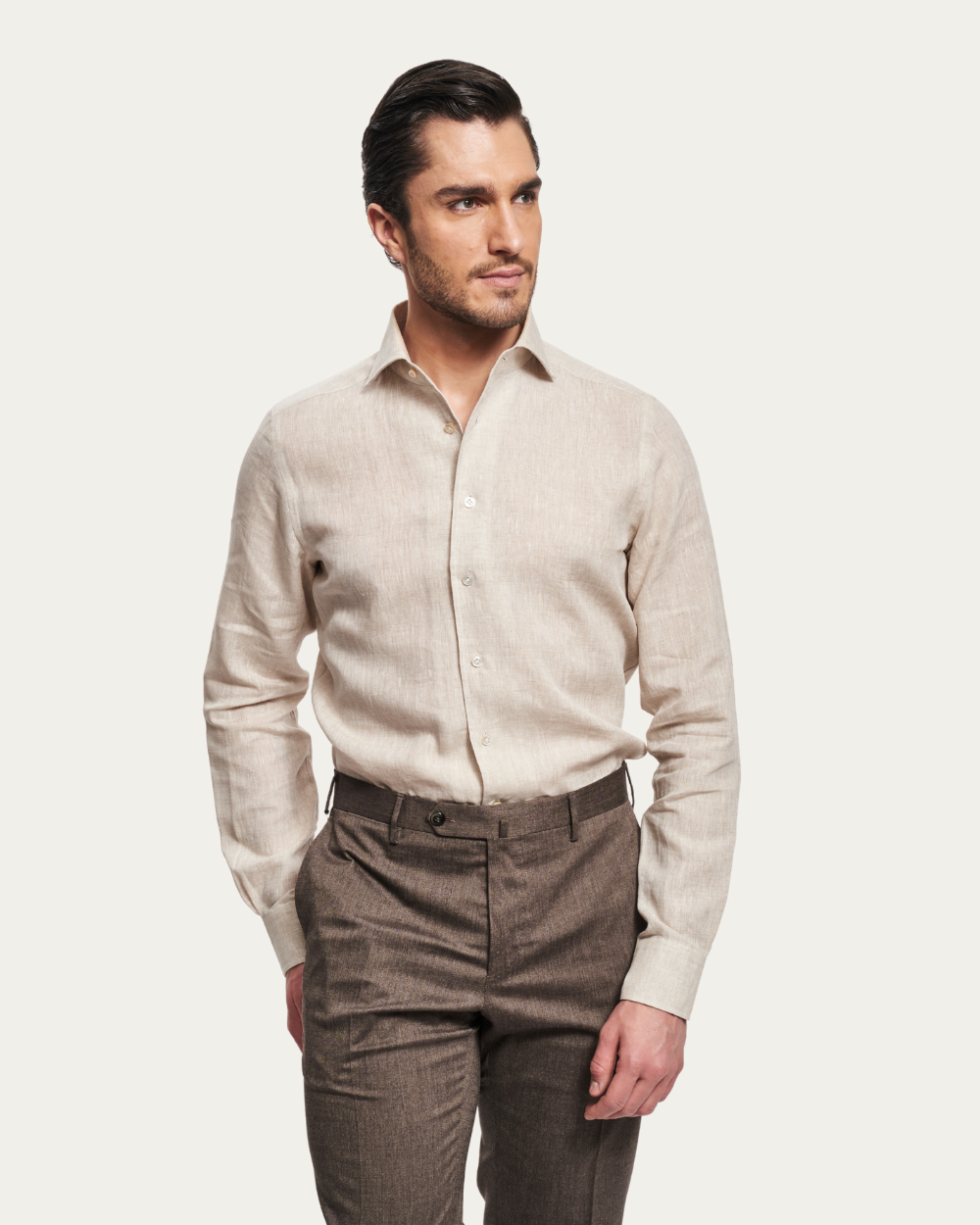 Beige Linen Fontalina Shirt | BERG’S