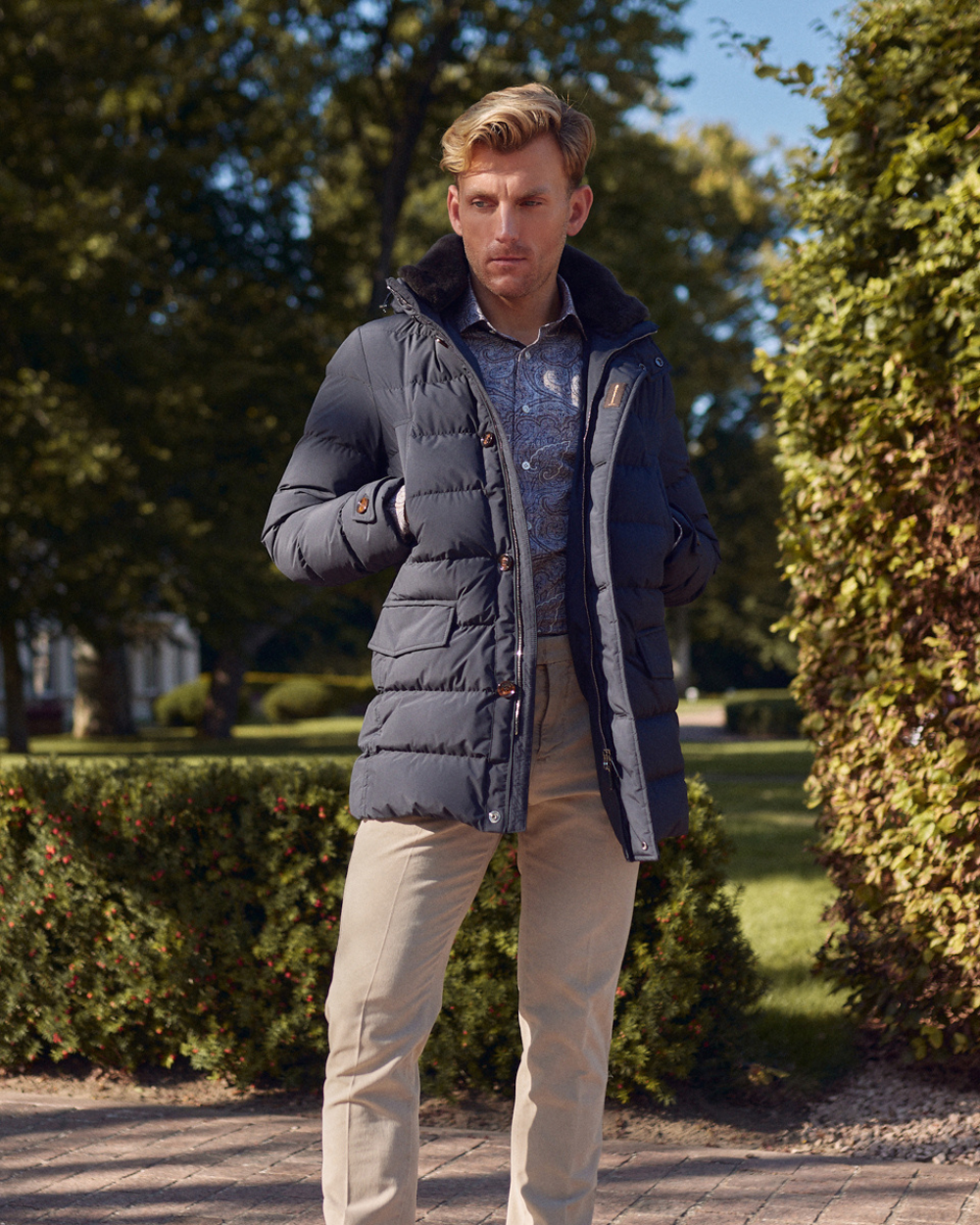 Kurtka zimowa puchowa Saturno Stp ciemnoniebieska | MooRER